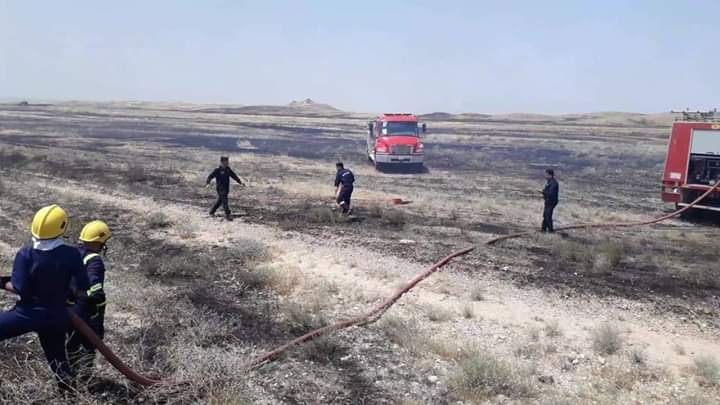 اخماد حريق كاد يلتهم مساحة تصل لايران من الاراضي الزراعية