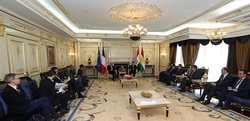 وزير الخارجية الفرنسي يجري مباحثات باربيل مع زعيم كوردي ورئيس الحكومة