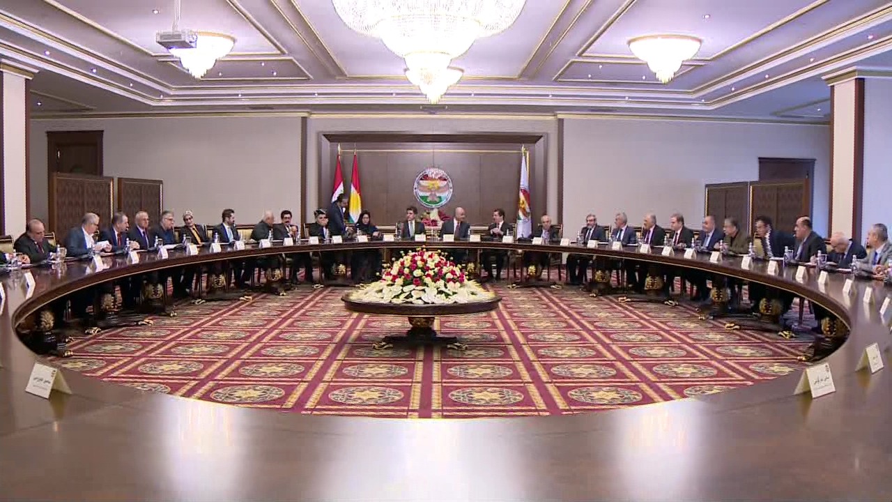 اجتماع رئاسات كوردستان وقادة الاحزاب مع الرئيس العراقي في صور