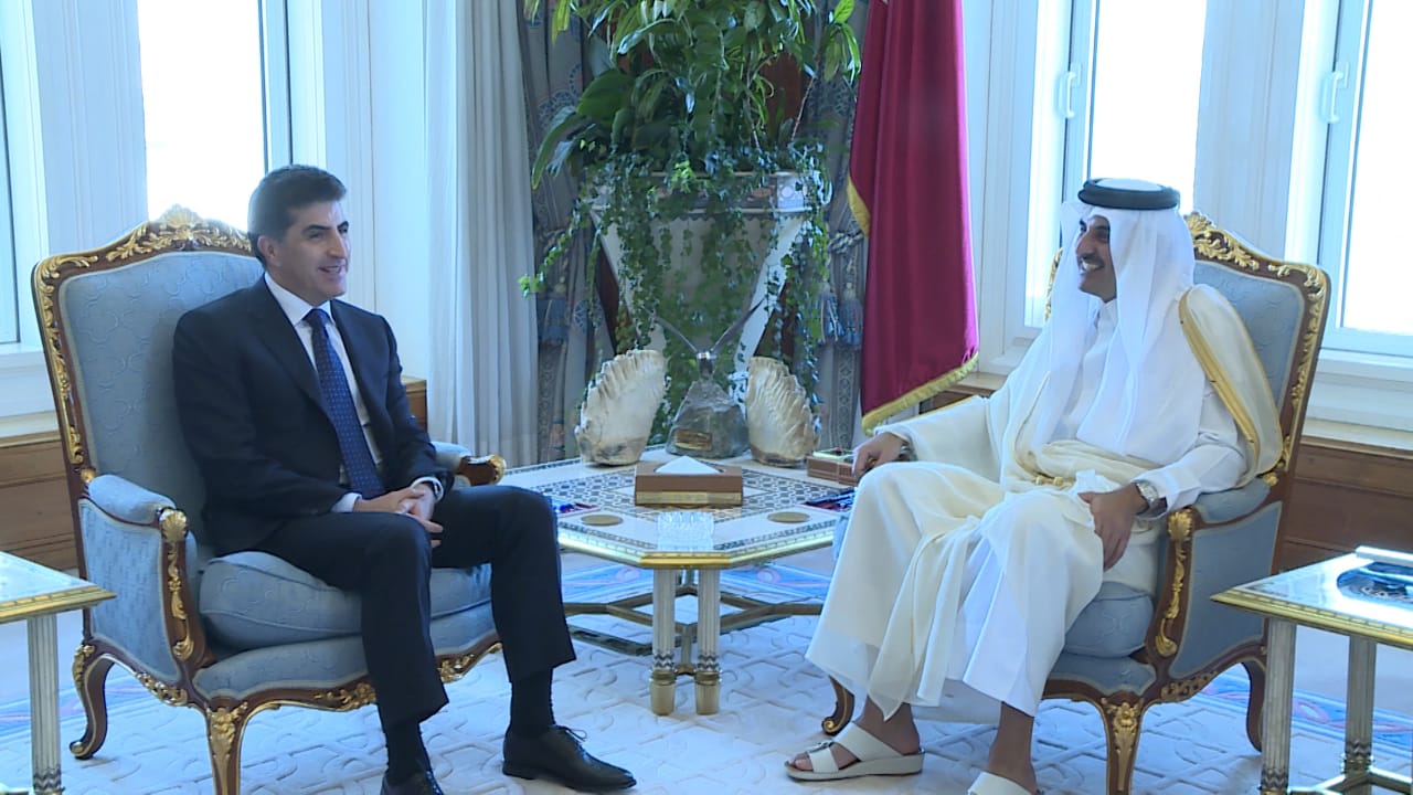 بارزاني وامير قطر يبحثان فرص الاستثمار في اقليم كوردستان  والعراق