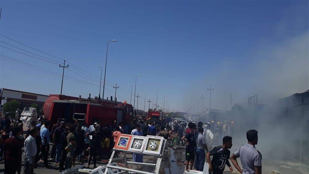 حريق في مخزن وسط بغداد والدفاع المدني يستعين بـ15 فرقة اطفاء لإخماده