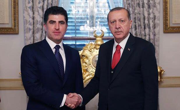 The Turkish president hosted Kurdistan's president earlier today