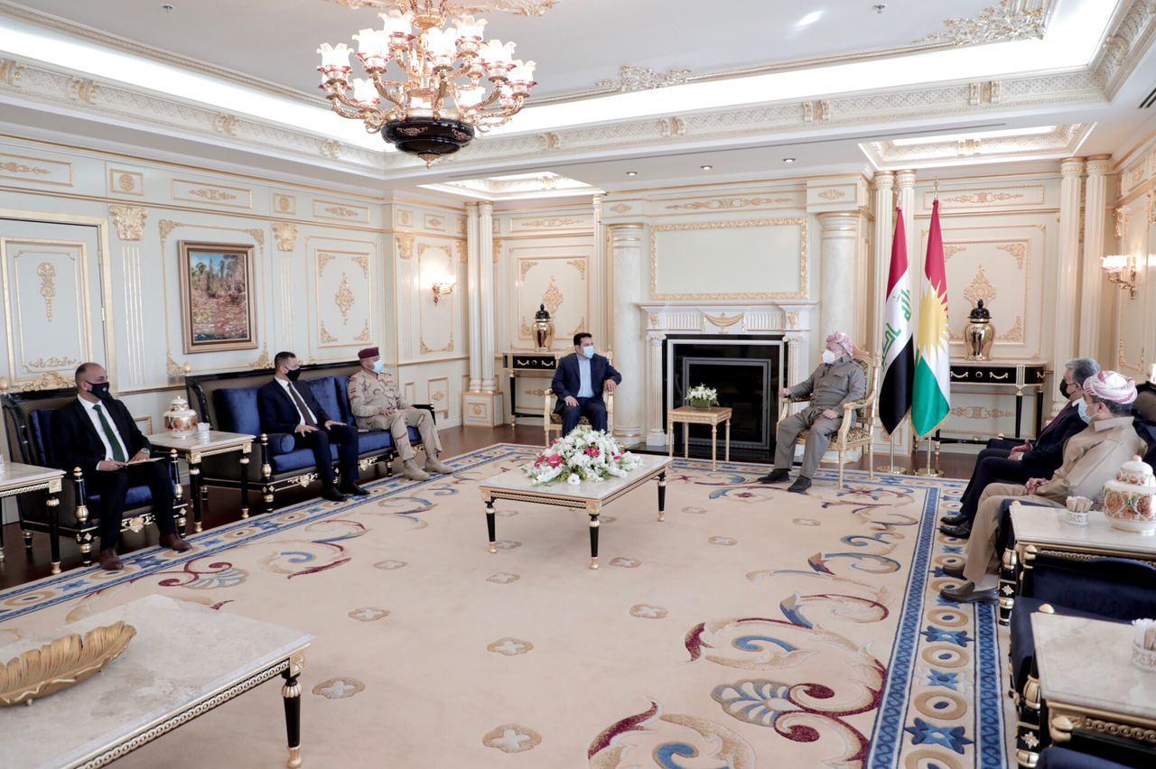 Al-Araji discusses with Masoud Barzani several issues in Erbil