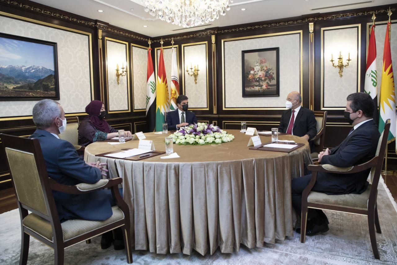 The Presidency of Kurdistan region announces the outcomes of the three Presidencies meeting with President Salih