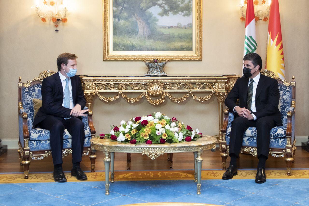 Nechirvan Barzani hosts the British Ambassador to Iraq