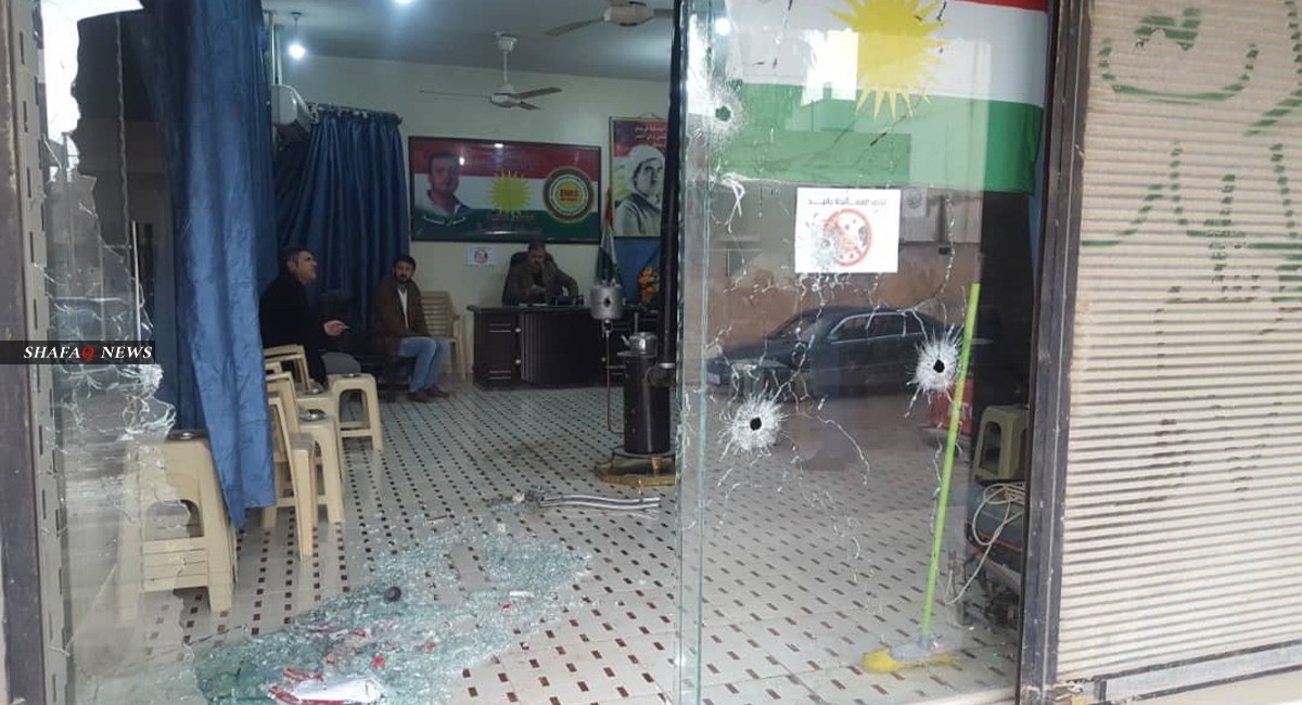 صور.. مجهولون يفتحون النار على مقر المجلس الكوردي في الدرباسية