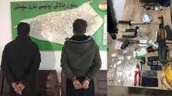 اعتقال تاجري مخدرات بحوزتهما مواد مخدرة واسلحة نارية و"سيف" في السليمانية