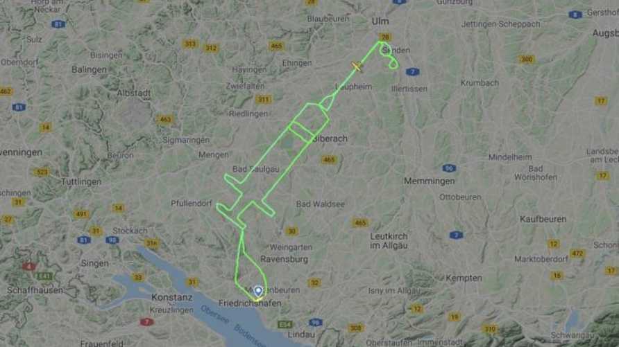 German pilot makes point with syringe in the sky