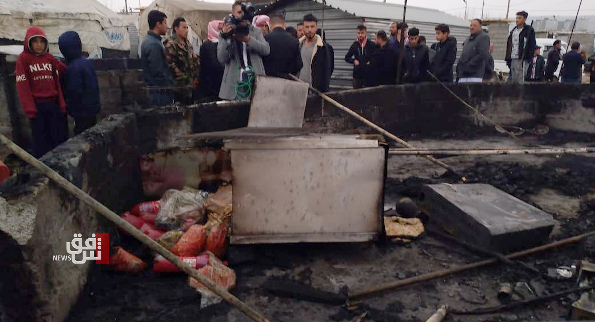 مصرع رجل وطفليه بحريق اندلع في مخيم للنازحين في إقليم كوردستان