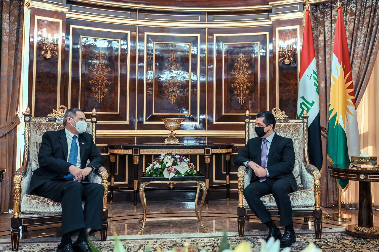 Masrour Barzani discusses with the US ambassador to Iraq the latest updates in the country