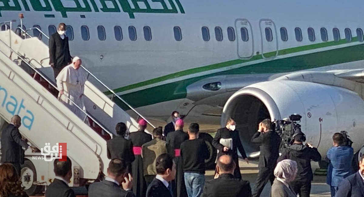 Pope Francis lands in Erbil Airport 