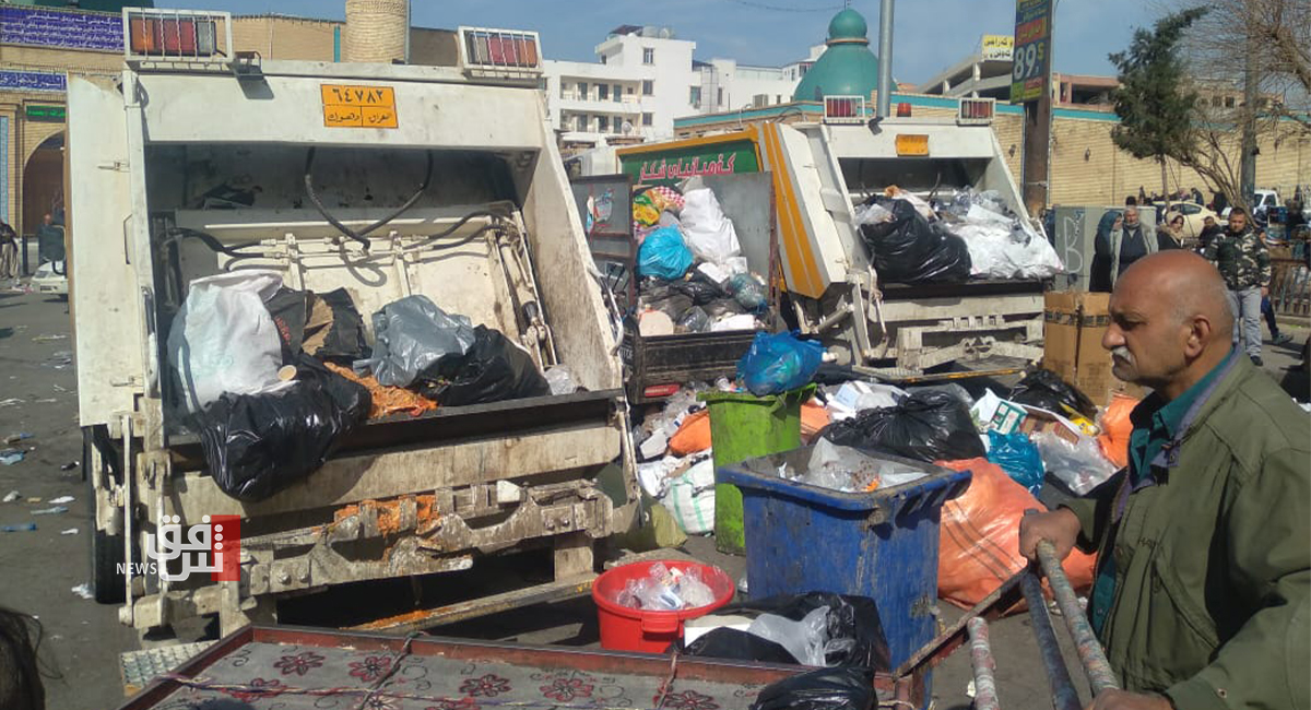 Sanitation workers strike leaves al-Sulaymaniyah littered with piles of rubbish