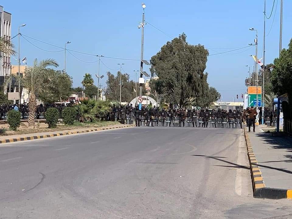 Clashes broke out between demonstrators and security forces in Najaf