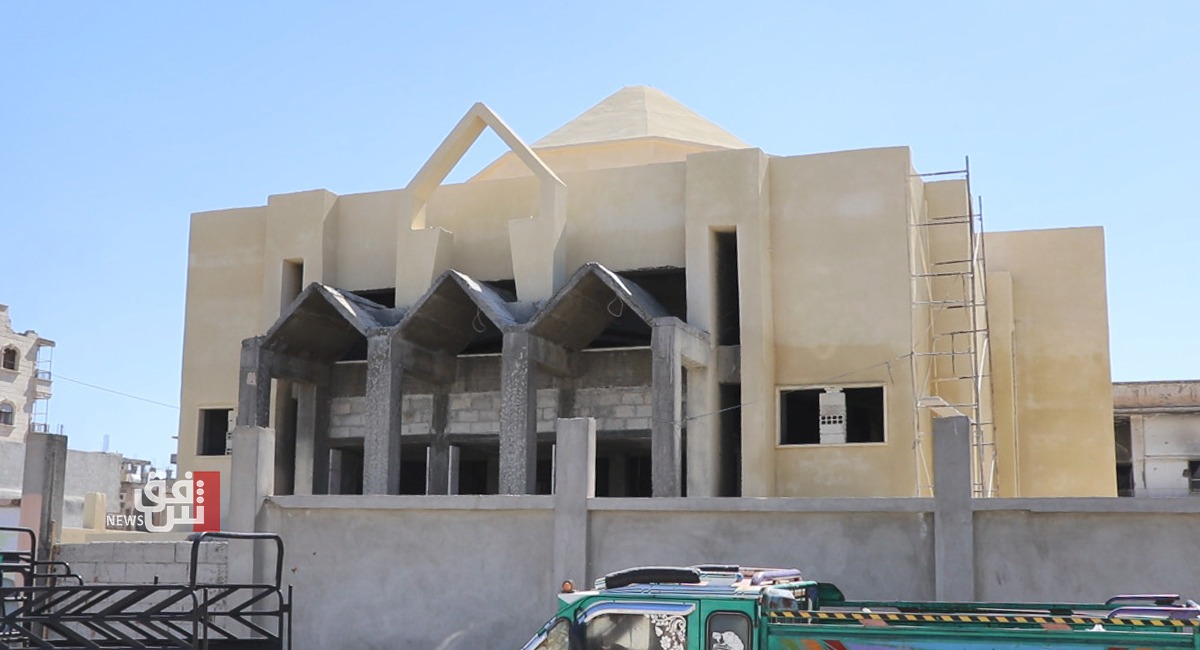 الإدارة الذاتية.. عمل مستمر لإعادة بناء كنيسة فجرها داعش في الرقة