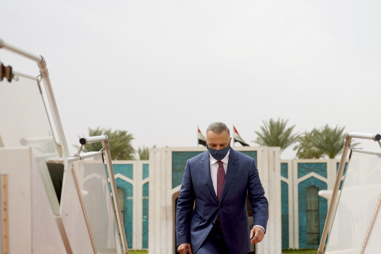 PM al-Kadhimi arrives in al-Riyadh 