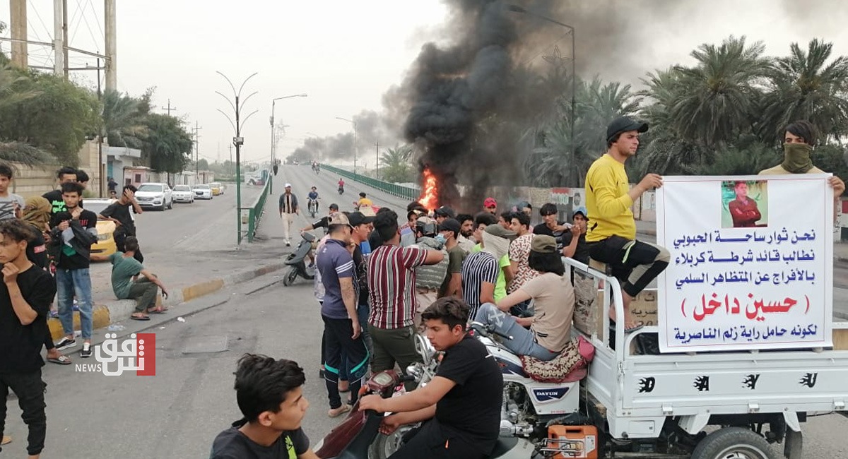 صور.. تصعيد جديد جنوبي العراق بسبب اعتقال متظاهر