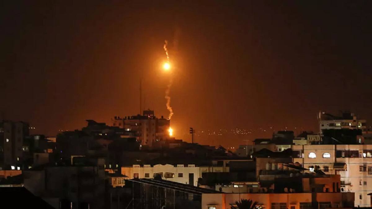 A rocket was launched from the Gaza Strip at an Israeli town 