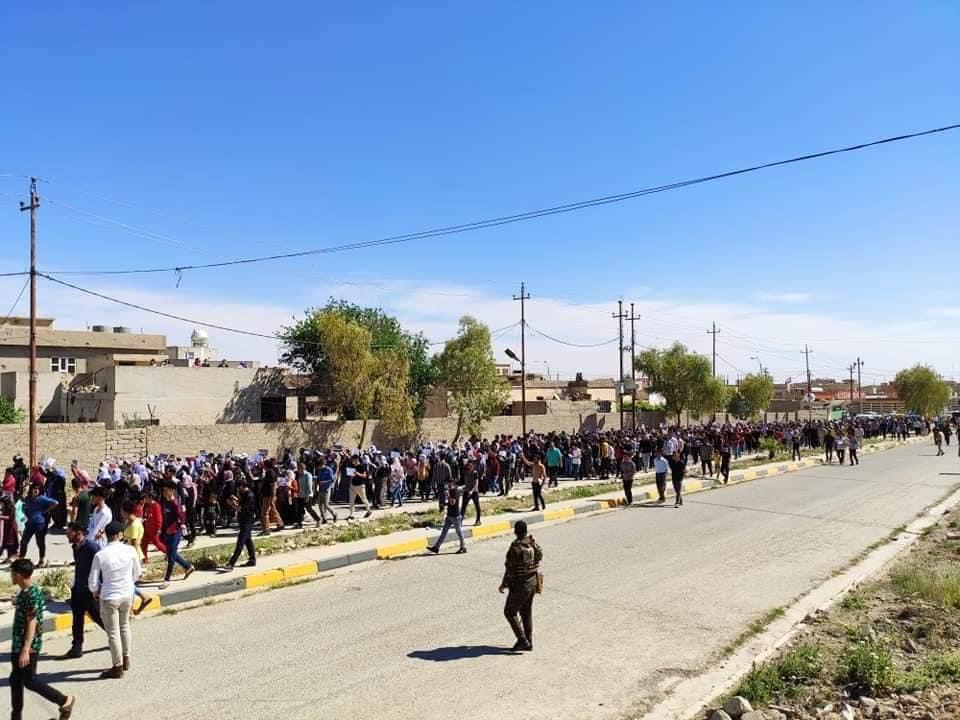 Demonstrations in Sinjar against sentencing four Yazidis to Capital Penalty