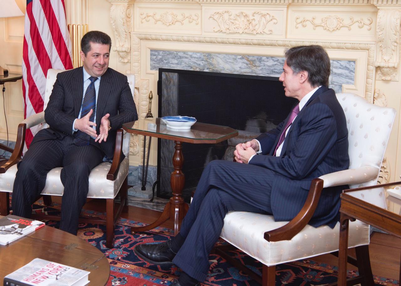 Masrour Barzani receives a phone call from the US Secretary of State 