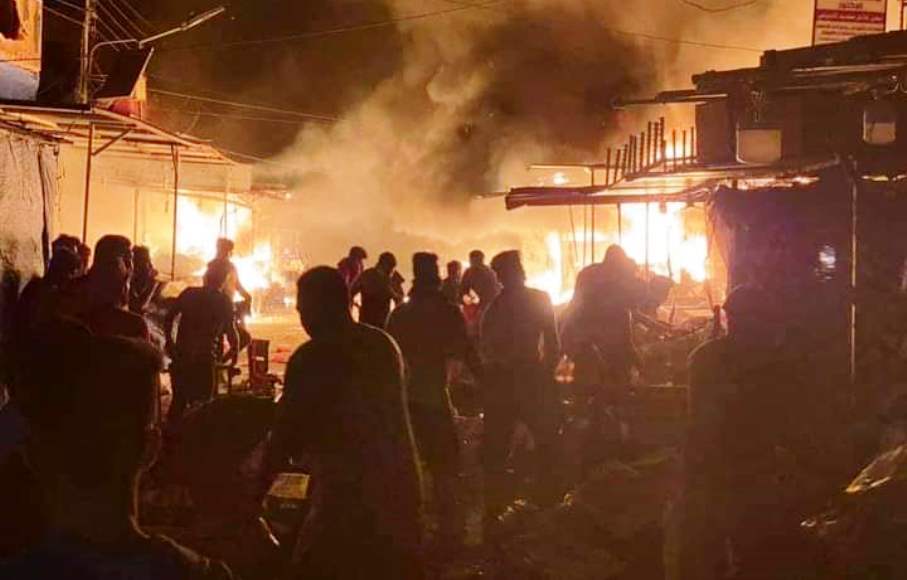 Firefighting teams extinguish massive fires in Kirkuk 