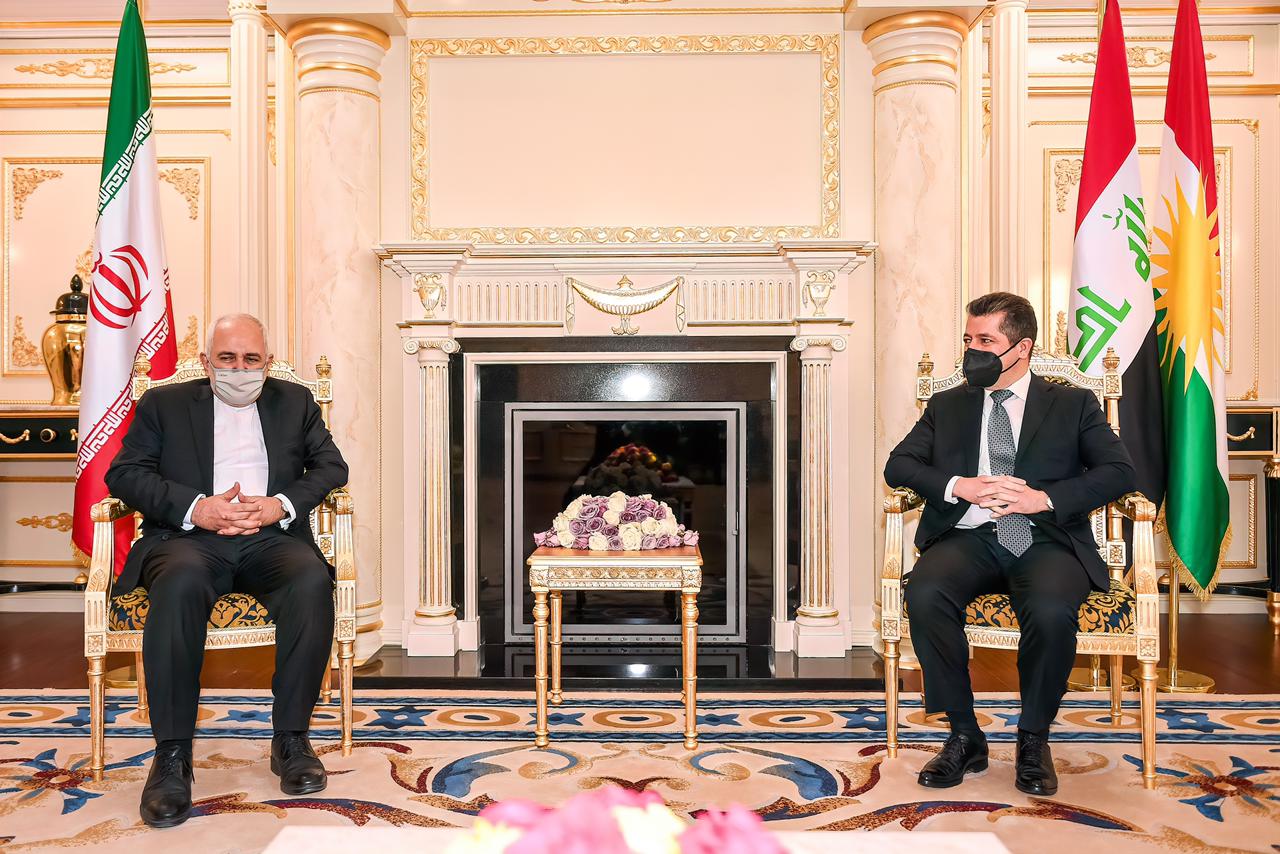 The Prime Minister of Kurdistan discusses with Zarif to develop economic relations and trade exchange 1619543522118