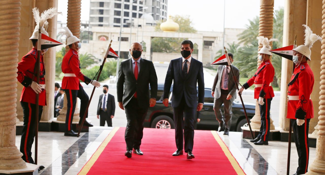 President Salih arrives in Erbil