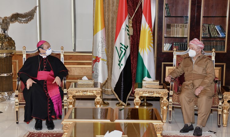 Apostolic Nuncio to Masoud Barzani: Kurdistan brings to the Christian community 
