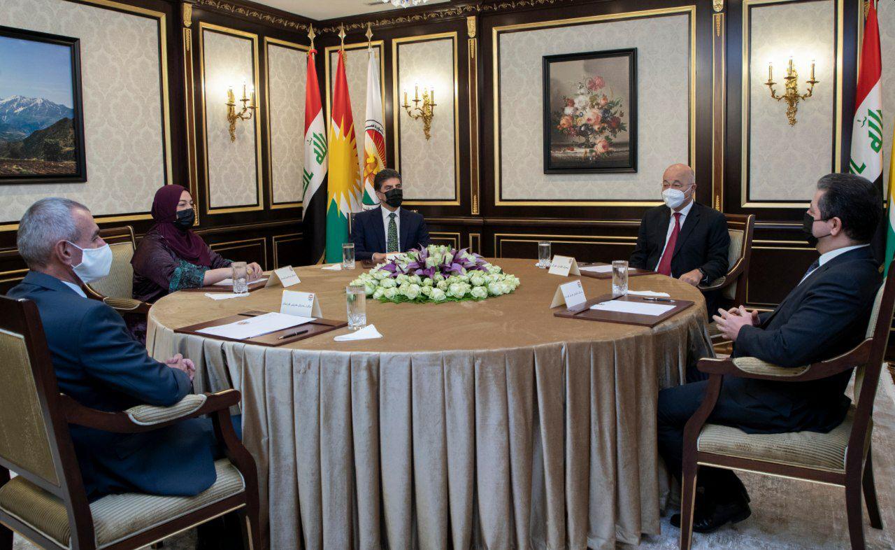 Kurdistan Region leaders meet with Barham Salih in Permam 1619687754103