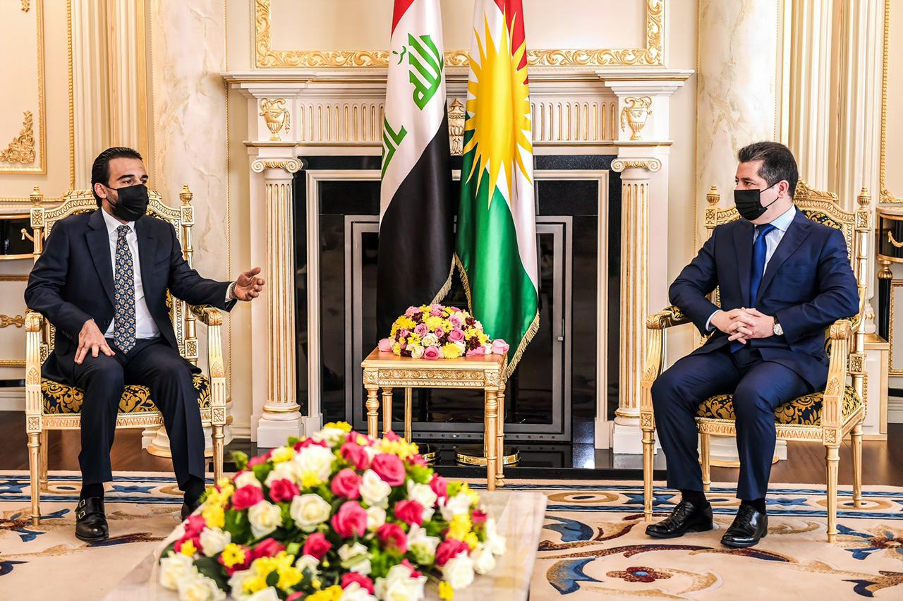 PM Barzani hosts the Iraqi Parliament Speaker al-Halboosi