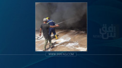 الدفاع المدني يخمد حريقاً داخل سوق وينقذ 138 محلاً شمالي بغداد