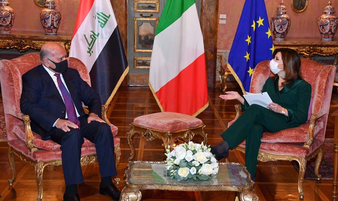 Hussein discusses with the President of the Italian Senate cooperation between Iraq and Italy 