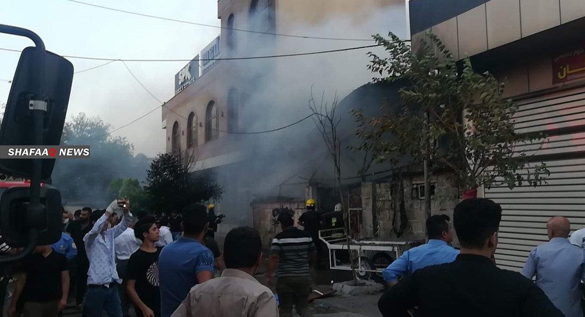 حريق في أحد فنادق كربلاء (فيديو)