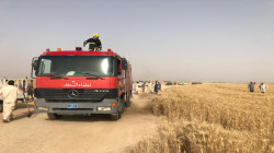 صور.. انقاذ عشرات الدوانم لمحصول الحنطة من السنة النيران في صلاح الدين