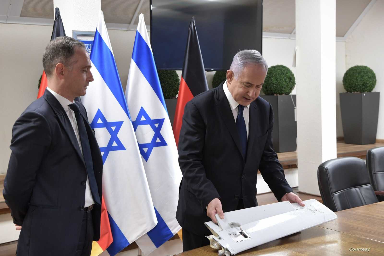 Netanyahu demonstrates parts of an armed UAV sent by Iran