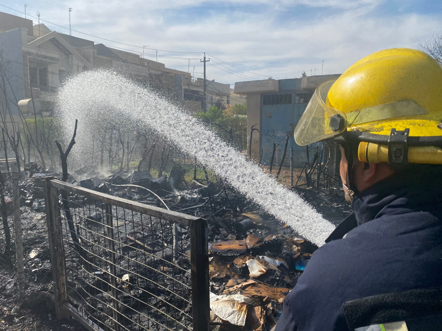 Fire erupted in a secondhand clothes market in Erbil