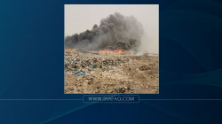 A huge fire destroys a recycling facility in Dhi Qar 