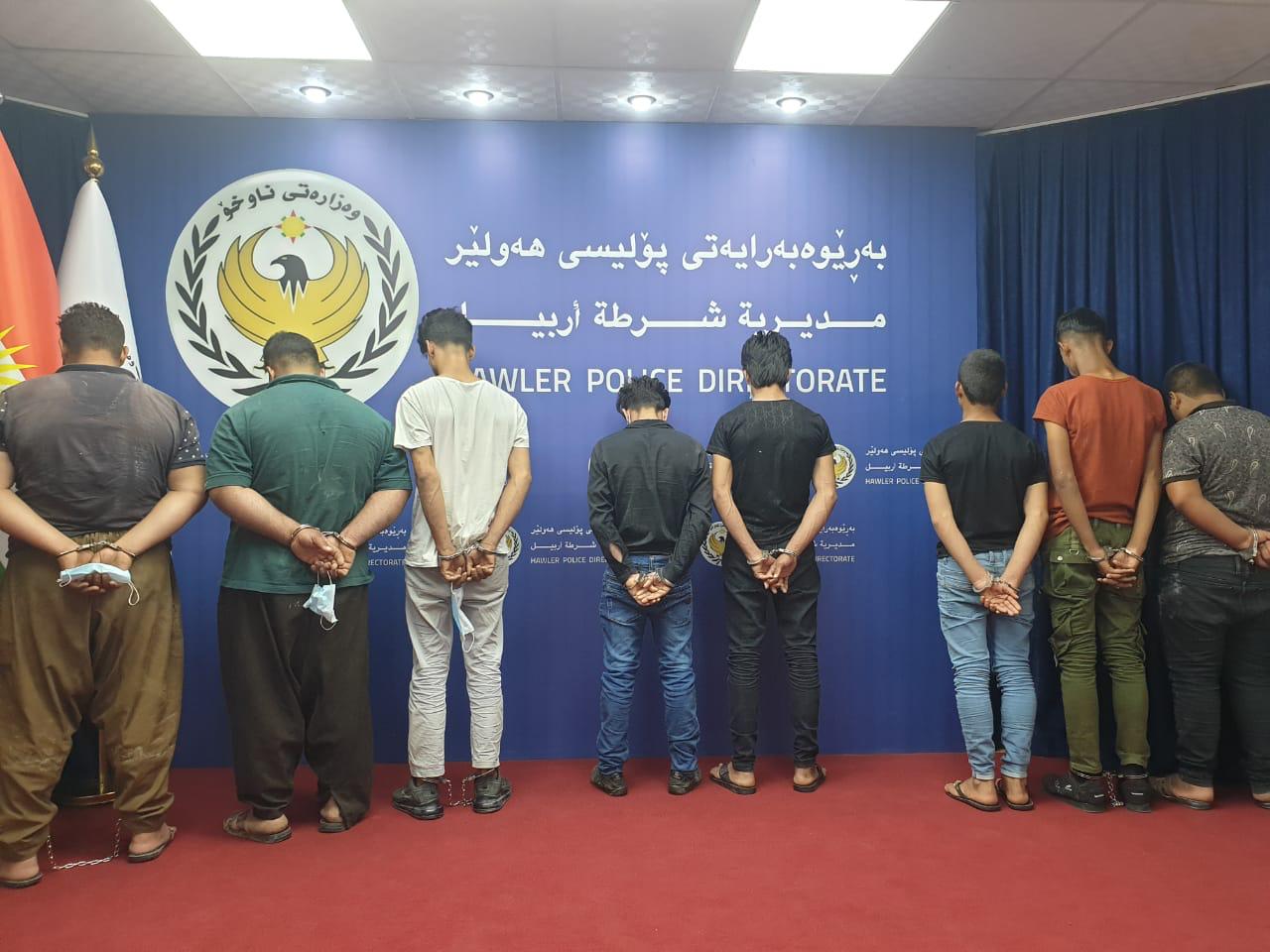 Eight arrested in Erbil on charges of theft