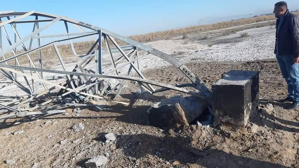 تفجير برجين لنقل الطاقة الكهربائية جنوب شرق الموصل 