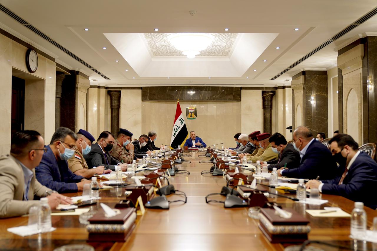 PM al-Kadhimi chairs a meeting for the Ministerial Council for National Security on al-Qaim attack