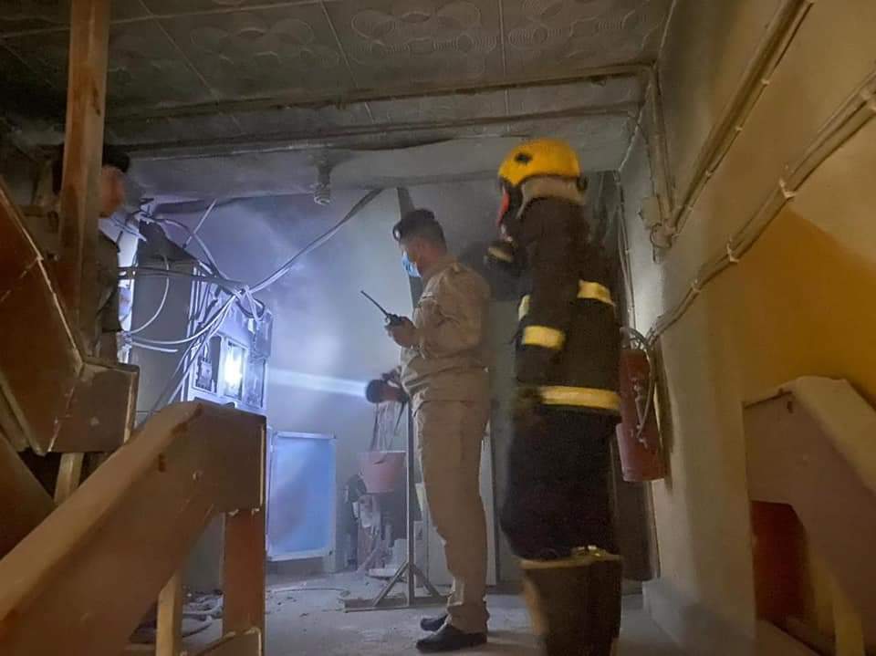 Blazes engulf the Interpol headquarters in southern Iraq