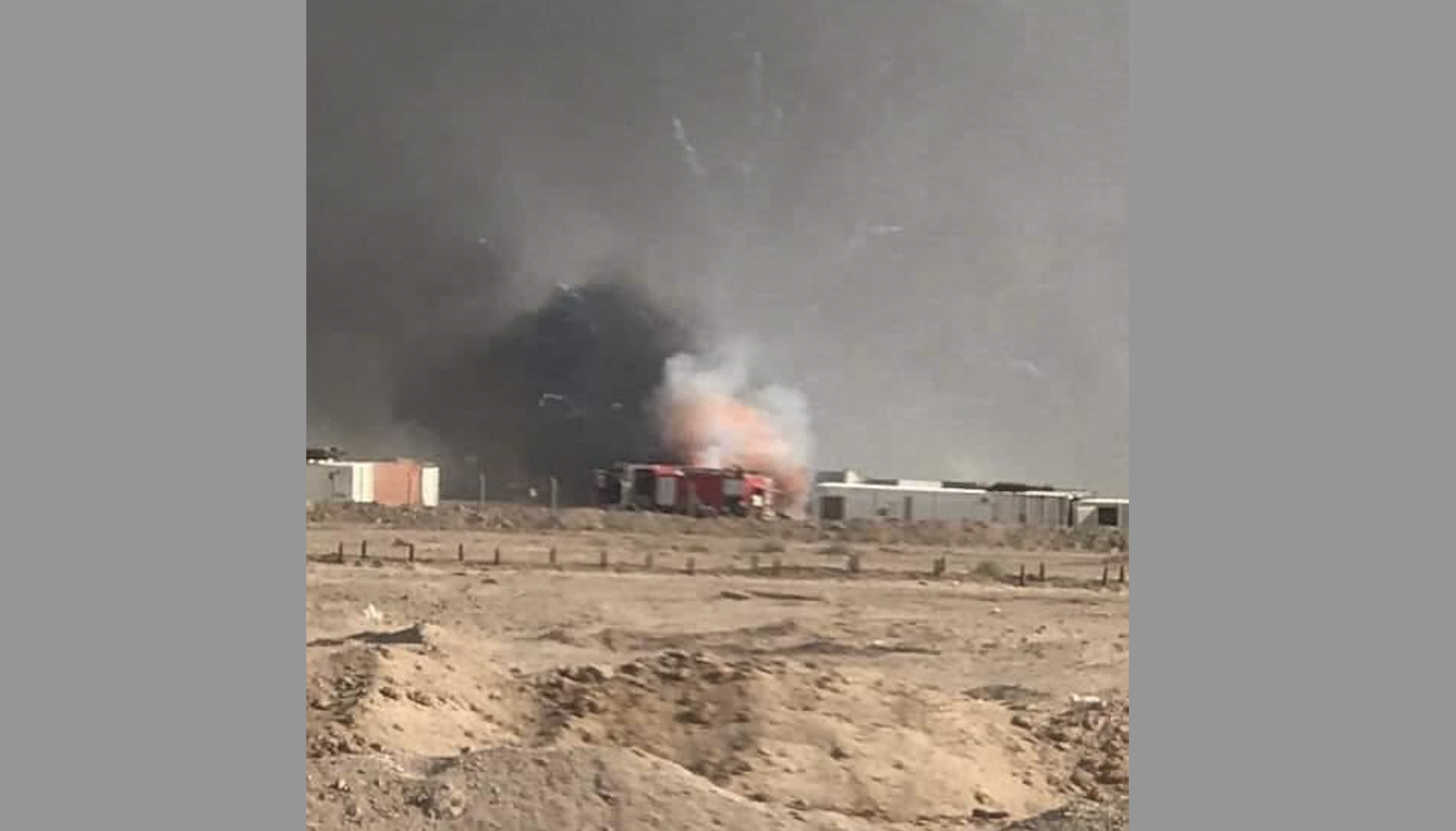 Massive fire breaks out in an armed factions ammunition depot in Najaf