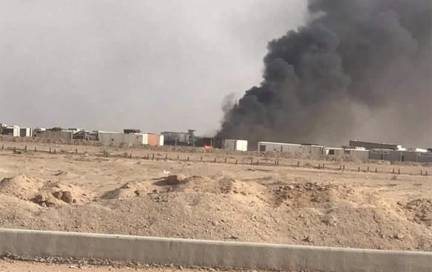 Airstrikes ignited the Imam Ali brigades' ammunition depots fire