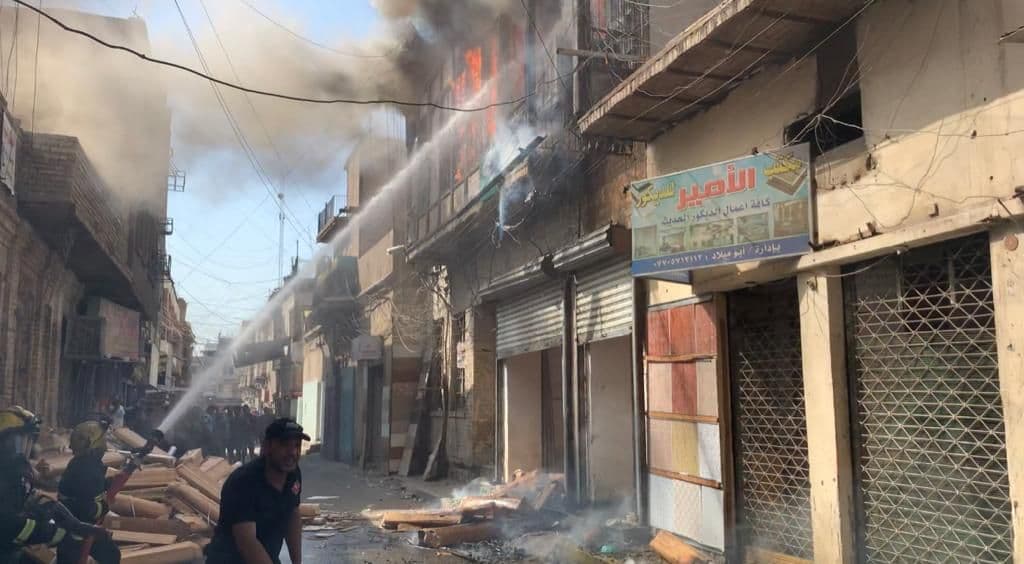 Civil Defense teams put out a fire that broke out in a heritage building 