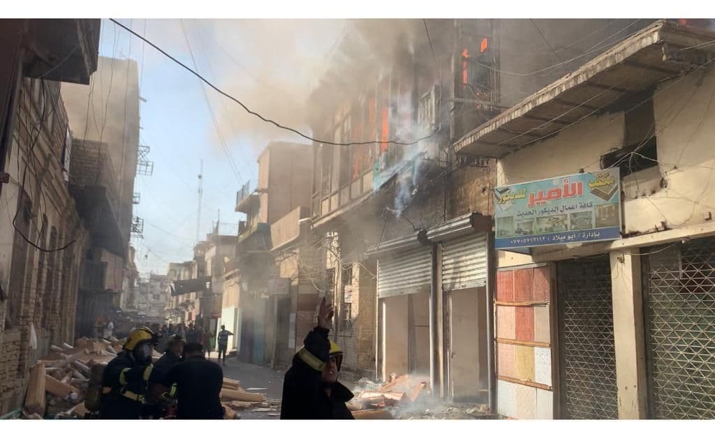 Civil Defense teams put out a fire that broke out in a heritage building 