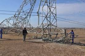 Security forces dismantle two explosive devices near a power transmission tower