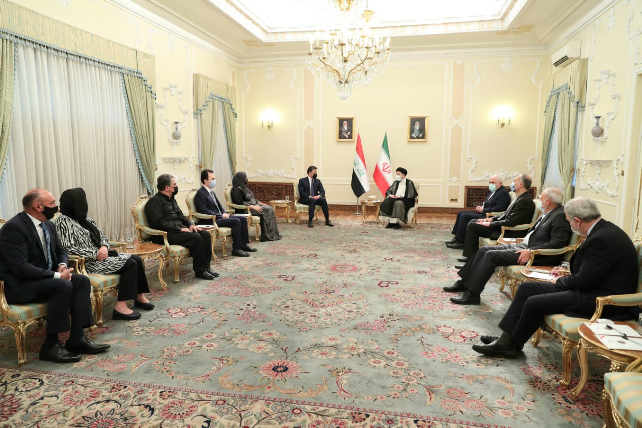 President Barzani discusses with Raisi the Iranian-Iraqi-Kurdish relations