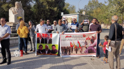 احتجاج في السليمانية ضد القصف التركي على سنجار 