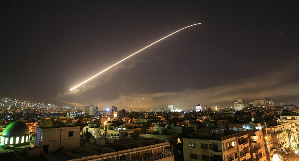 Syrian air defenses intercept hostile targets in the sky of Damascus