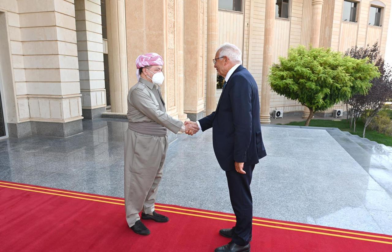 Masoud Barzani discusses with Borrell the upcoming Iraqi parliamentary elections