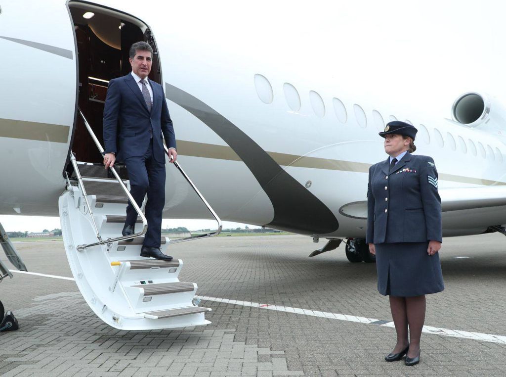 The President of the Kurdistan Region arrives in London.. Photos